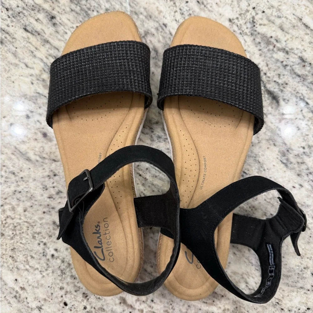 Clark’s Lana Shore Black Platform Sandals - size 11 - Picture 2 of 7
